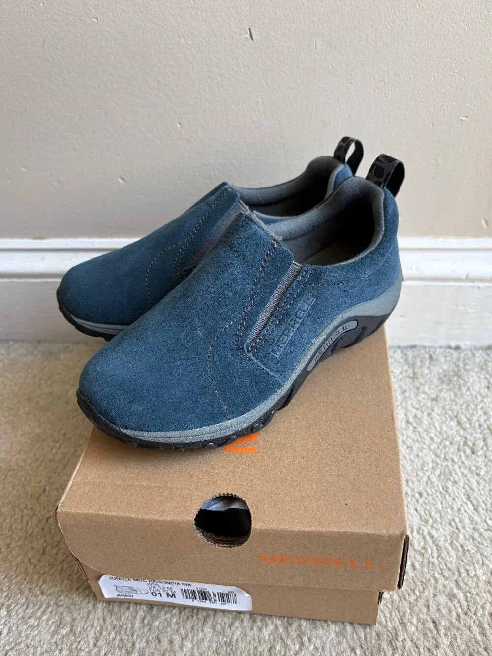 NEW in box, Merrell Jungle Mocs slip on for kids, size 1